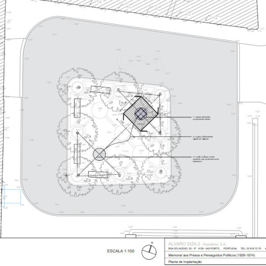 Implantação do projeto de Álvaro Siza Vieira para o Memorial