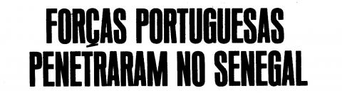 Notícia de blindados portugueses que atacaram o Senegal