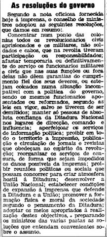 Resumo das medidas repressivas adotadas pelo governo da Ditadura Militar